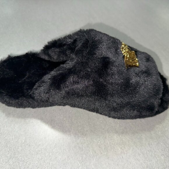 VERSACE MENS MEDUSA MEDUSA FAUX FUR HOUSE SLIPPERS SIZE 44 APPROX 10/11 - Picture 5 of 10